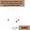 Drewniana lampa sufitowa Loft Sferni 3 E27 lampa wisząca typu pająk KOLOROWE KABLE