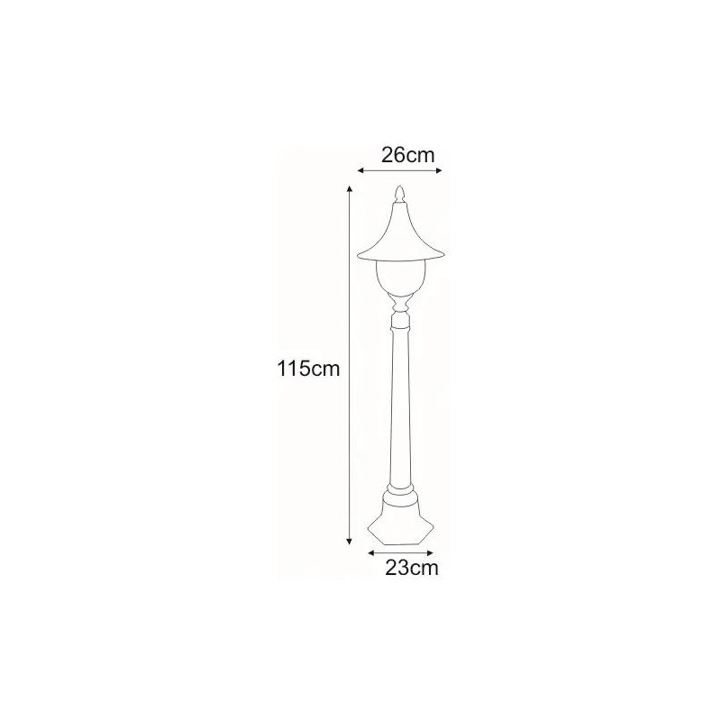 Niska zewnętrzna lampa stojąca K-8129 czarna/złota z serii BOSTON