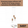 Drewniana lampa sufitowa Loft Barille 3P E27 lampa wisząca kaskadowo KOLOROWE KABLE