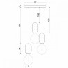 Drewniana lampa sufitowa Loft Barille 3P E27 lampa wisząca kaskadowo KOLOROWE KABLE