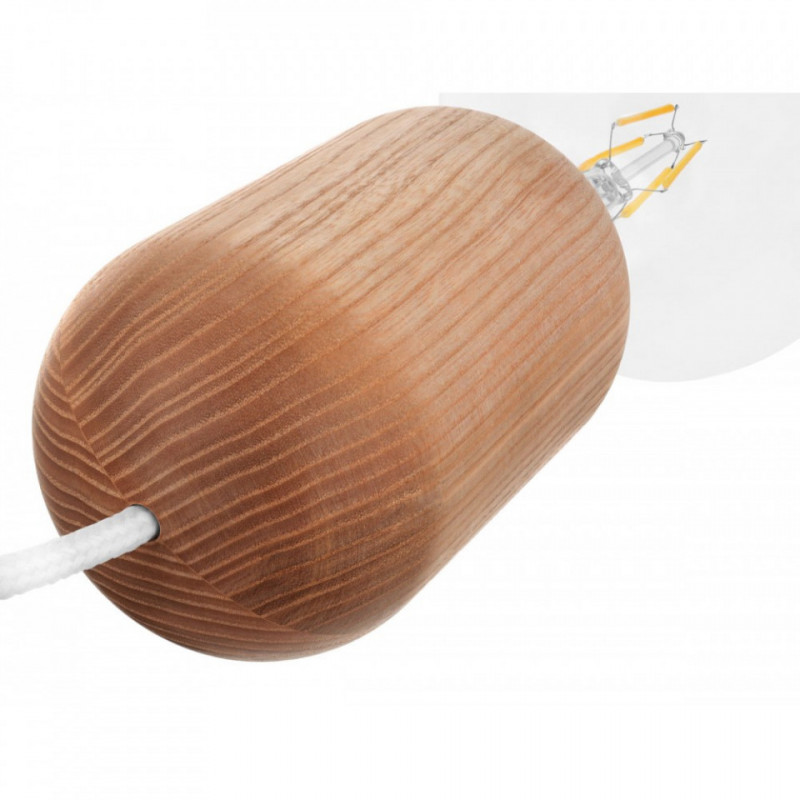 Drewniana lampa sufitowa Loft Barille 3P E27 lampa wisząca kaskadowo KOLOROWE KABLE