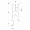 Drewniana lampa sufitowa Loft Barille 3P GU10 lampa wisząca kaskadowo KOLOROWE KABLE