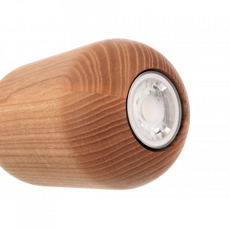 Drewniana lampa sufitowa Loft Barille 3P GU10 lampa wisząca kaskadowo KOLOROWE KABLE
