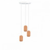 Drewniana lampa sufitowa Loft Barille 3P GU10 lampa wisząca kaskadowo KOLOROWE KABLE