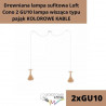 Drewniana lampa sufitowa Loft Cono 2 GU10 lampa wisząca typu pająk KOLOROWE KABLE
