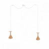 Drewniana lampa sufitowa Loft Cono 2 GU10 lampa wisząca typu pająk KOLOROWE KABLE