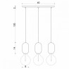 Drewniana lampa sufitowa Loft Barille 3L E27 lampa wisząca na listwie KOLOROWE KABLE