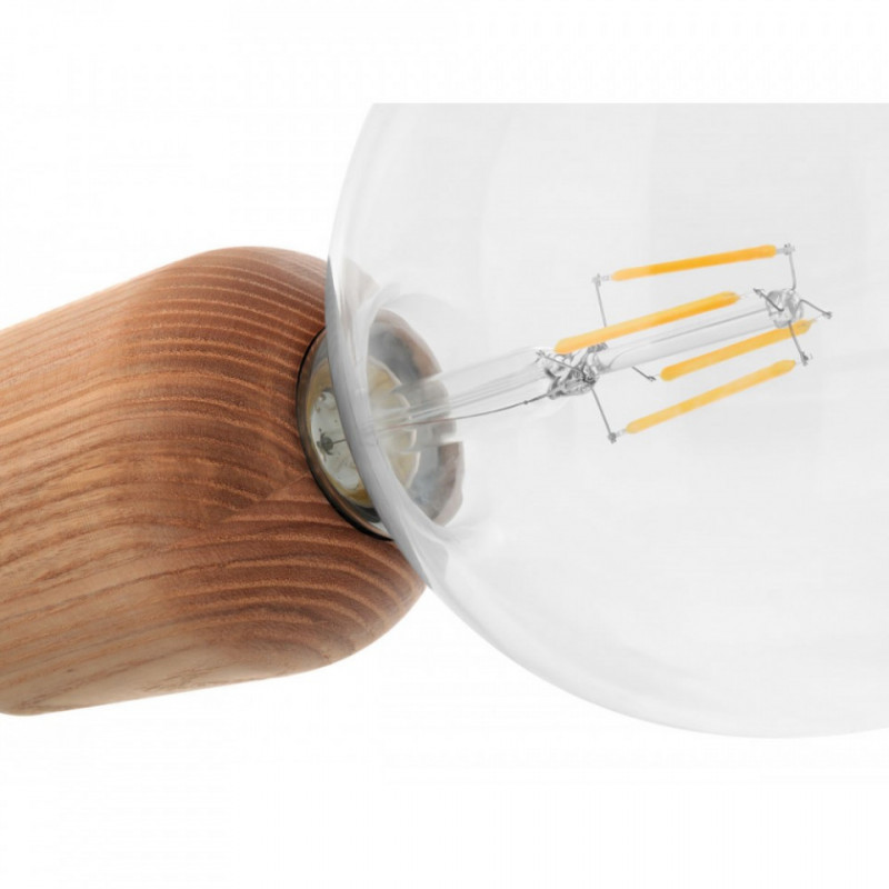 Drewniana lampa sufitowa Loft Barille 3L E27 lampa wisząca na listwie KOLOROWE KABLE