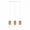 Drewniana lampa sufitowa Loft Barille 3L E27 lampa wisząca na listwie KOLOROWE KABLE