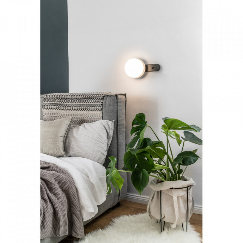 KUUL D1 czarna lampa ścienna / kinkiet z włącznikiem