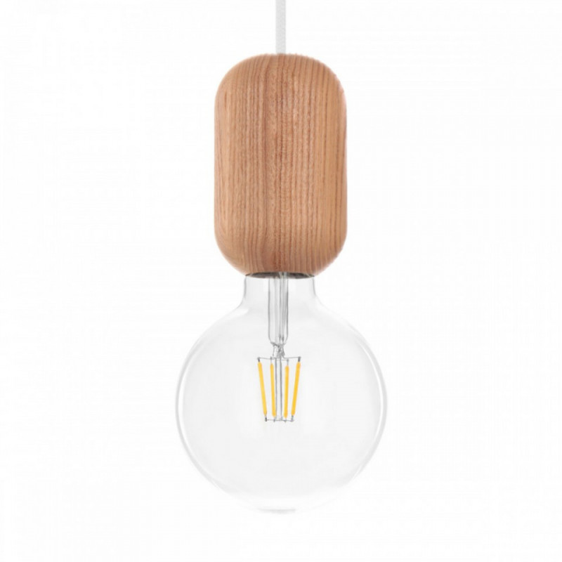 Drewniana lampa sufitowa Loft Barille 3 E27 lampa wisząca typu pająk KOLOROWE KABLE