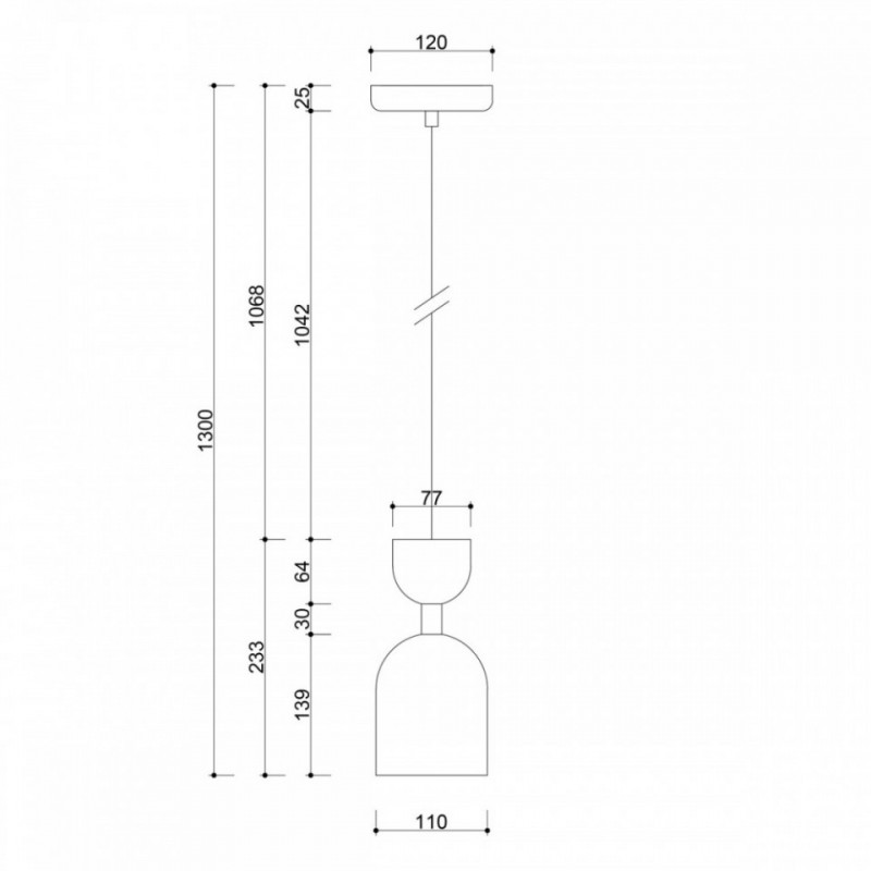 SUPURU czarna sufitowa lampa wisząca z mosiężną rurką