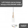 Loft Hulub czarna lampa wisząca KOLOROWE KABLE