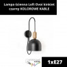 Lampa ścienna Loft Ovoi kinkiet czarny KOLOROWE KABLE
