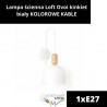 Lampa ścienna Loft Ovoi kinkiet biały KOLOROWE KABLE