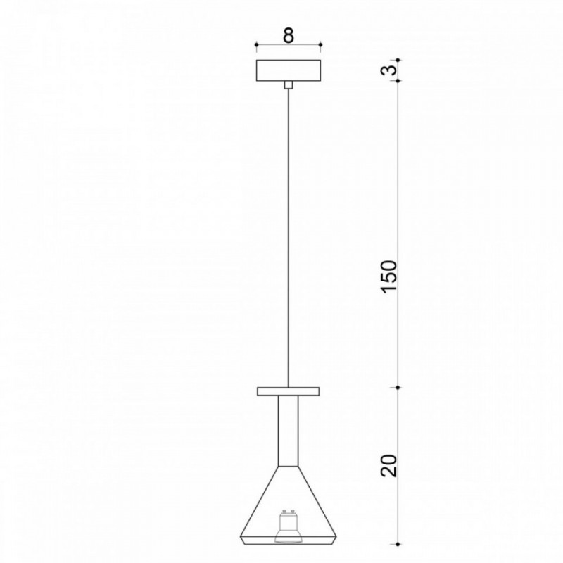 Drewniana lampa sufitowa Loft Cono GU10 lampa wisząca KOLOROWE KABLE