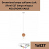 Drewniana lampa sufitowa Loft Sferni E27 lampa wisząca KOLOROWE KABLE