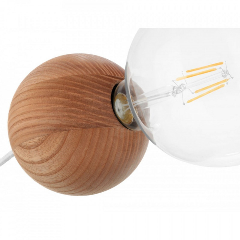 Drewniana lampa sufitowa Loft Sferni E27 lampa wisząca KOLOROWE KABLE
