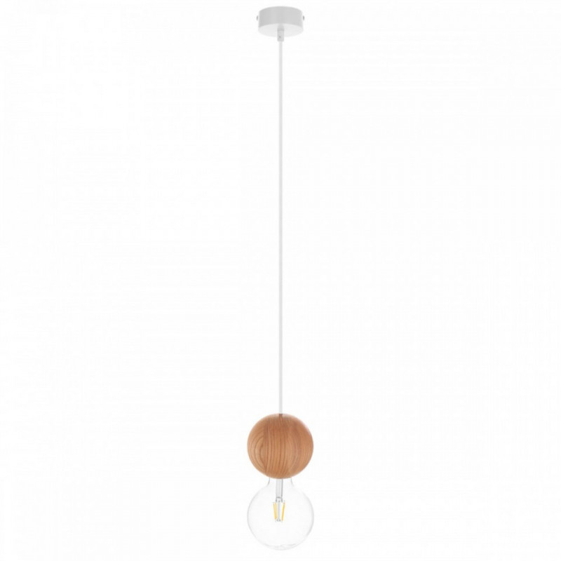 Drewniana lampa sufitowa Loft Sferni E27 lampa wisząca KOLOROWE KABLE
