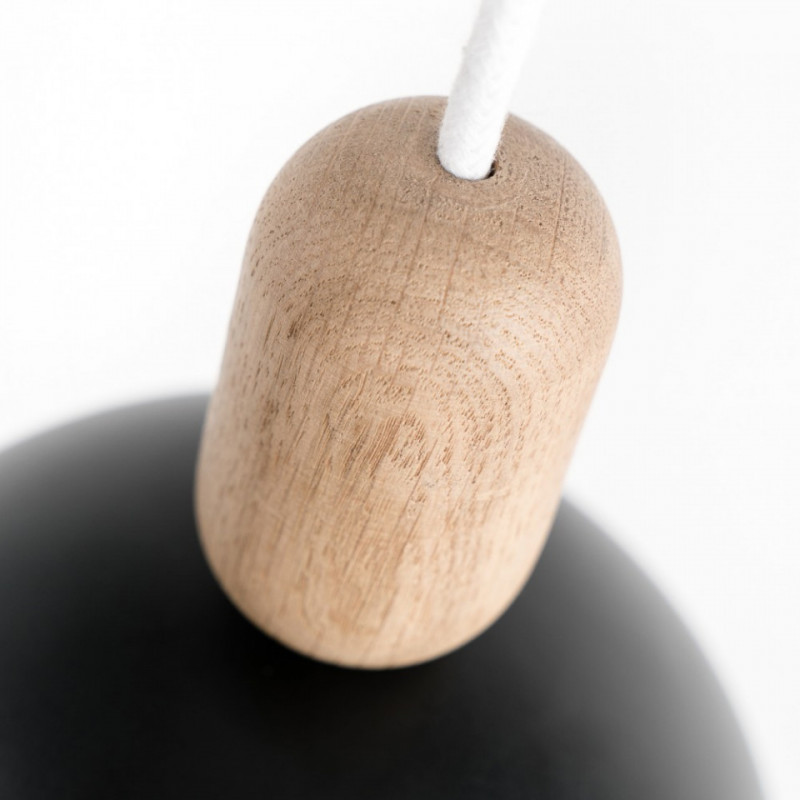 Loft Ovoi czarna lampa wisząca z białym przewodem KOLOROWE KABLE