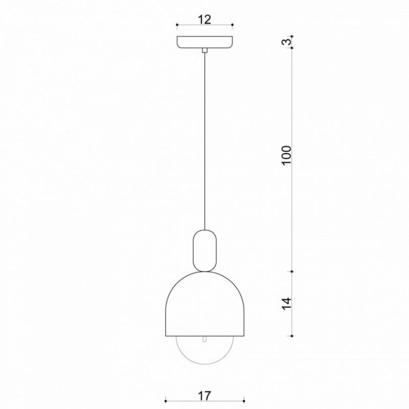 Loft Ovoi czarna lampa wisząca z białym przewodem KOLOROWE KABLE