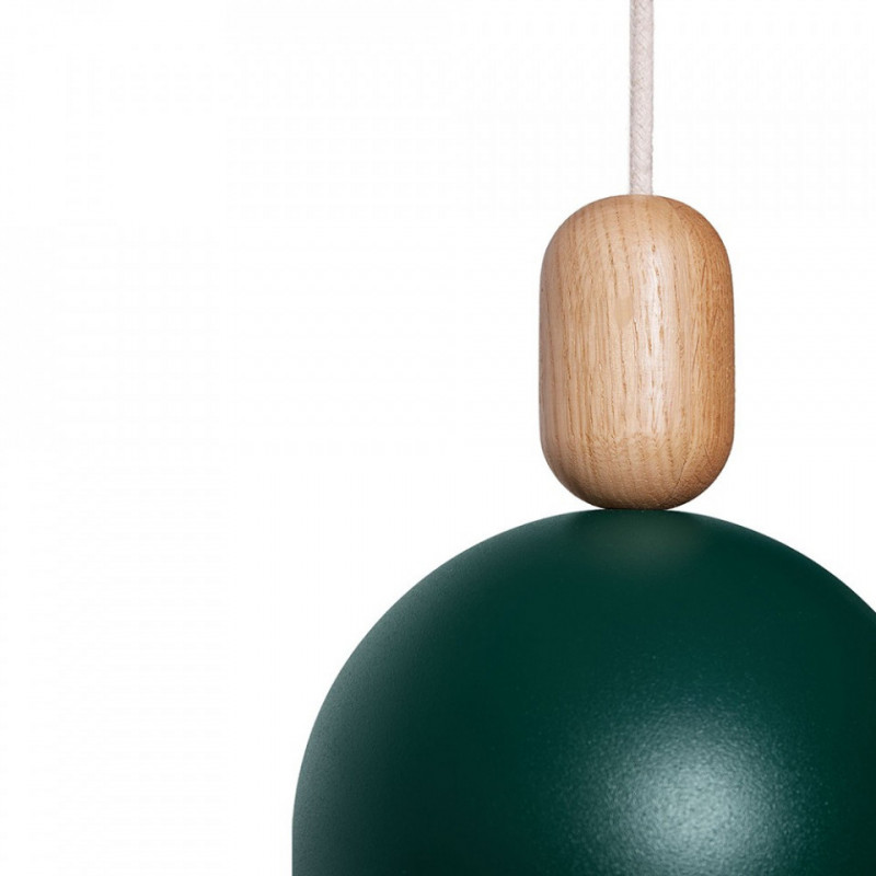 Loft Ovoi ciemnozielona strukturalna lampa wisząca z beżowym przewodem KOLOROWE KABLE