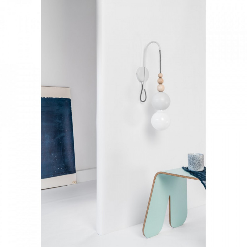 Lampa ścienna Loft Bala jasnoszary strukturalny kinkiet KOLOROWE KABLE