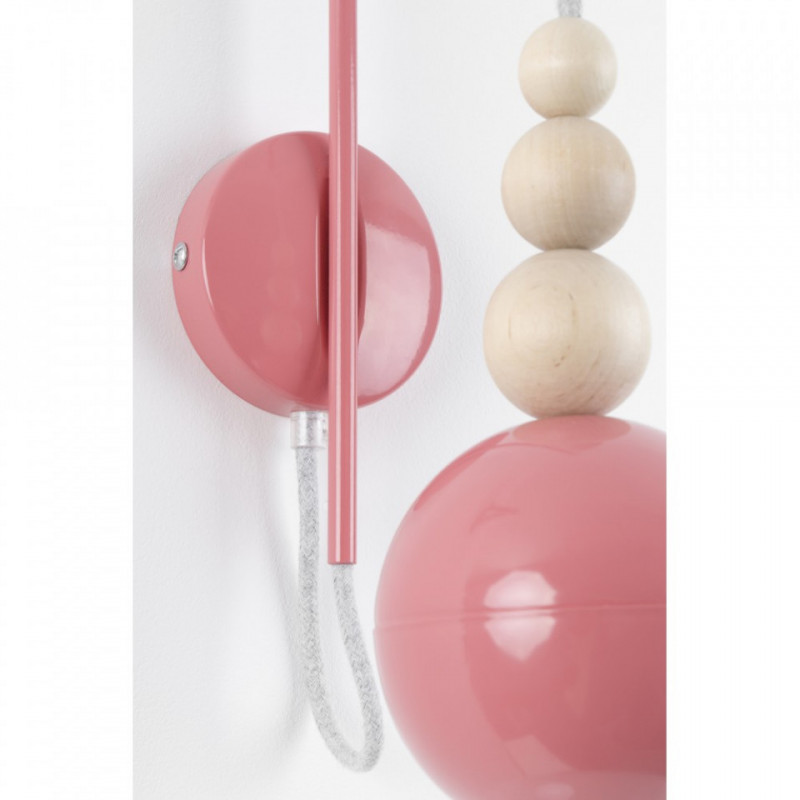 Lampa ścienna Loft Bala różowy kinkiet KOLOROWE KABLE