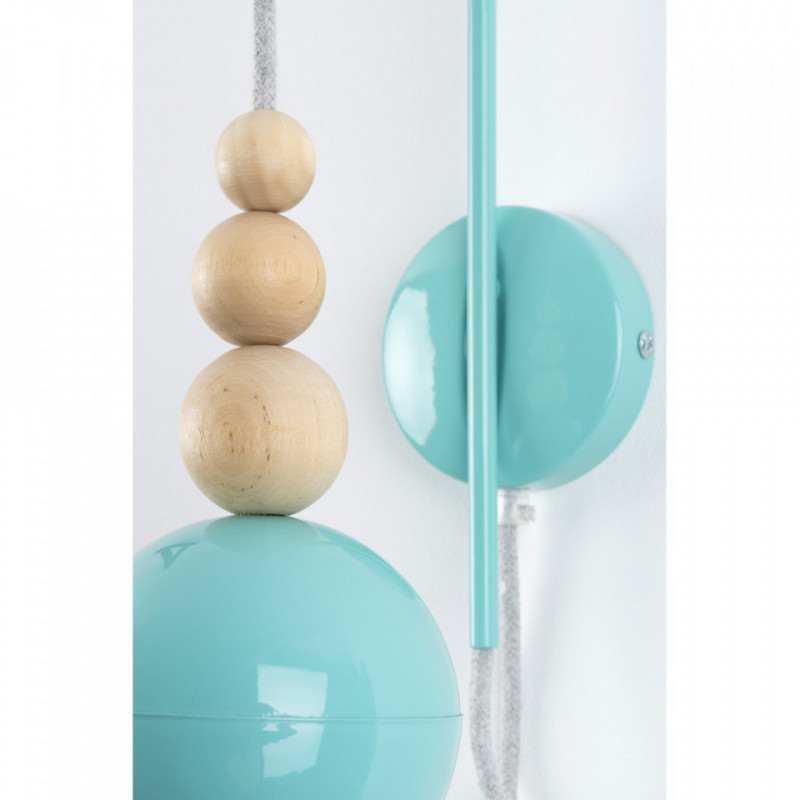 Lampa ścienna Loft Bala miętowy kinkiet KOLOROWE KABLE