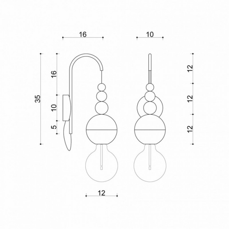 Lampa ścienna Loft Bala miętowy kinkiet KOLOROWE KABLE