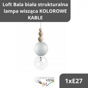 Loft Bala biała strukturalna lampa wisząca KOLOROWE KABLE