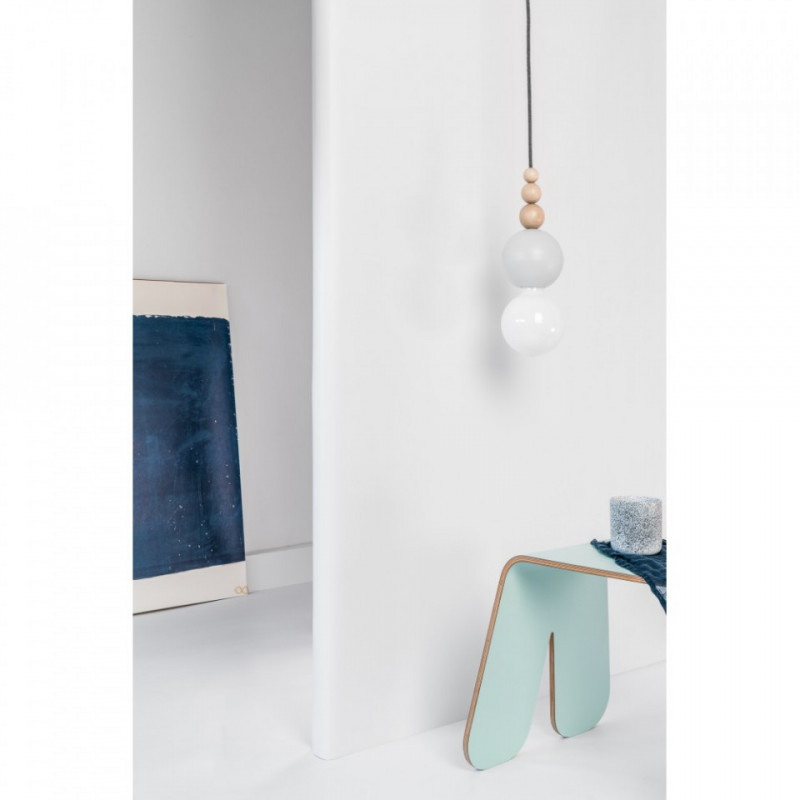 Loft Bala jasnoszara strukturalna lampa wisząca KOLOROWE KABLE
