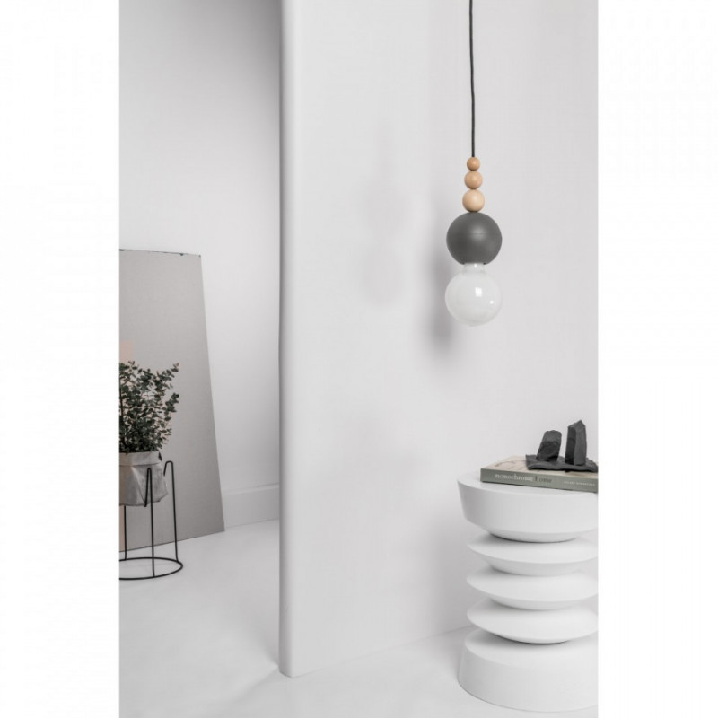 Loft Bala ciemnoszara strukturalna lampa wisząca KOLOROWE KABLE