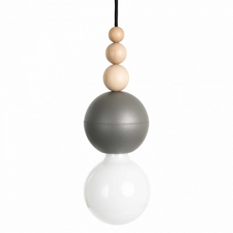 Loft Bala ciemnoszara strukturalna lampa wisząca KOLOROWE KABLE