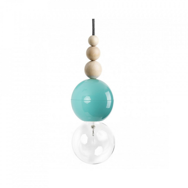 Loft Bala miętowa lampa wisząca KOLOROWE KABLE