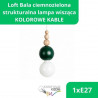 Loft Bala ciemnozielona strukturalna lampa wisząca KOLOROWE KABLE