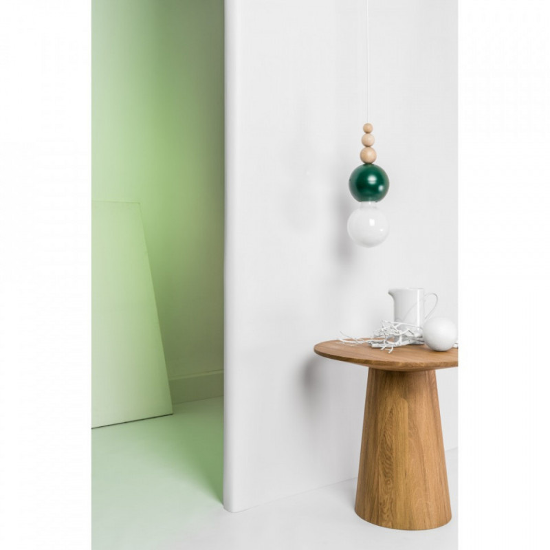 Loft Bala ciemnozielona strukturalna lampa wisząca KOLOROWE KABLE