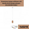 Drewniana lampa sufitowa Loft Barille GU10 lampa wisząca KOLOROWE KABLE