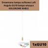 Drewniana lampa sufitowa Loft Angula GU10 lampa wisząca KOLOROWE KABLE