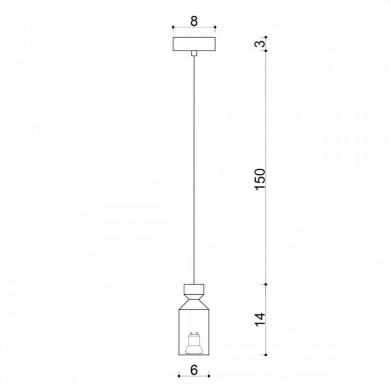 Drewniana lampa sufitowa Loft Angula GU10 lampa wisząca KOLOROWE KABLE