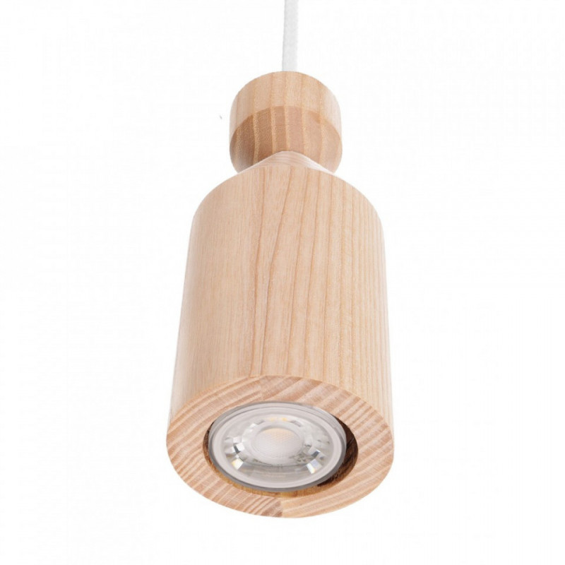 Drewniana lampa sufitowa Loft Angula GU10 lampa wisząca KOLOROWE KABLE