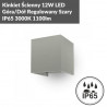 Kinkiet Ścienny 12W LED Góra/Dół Regulowany Szary IP65 3000K 1100lm