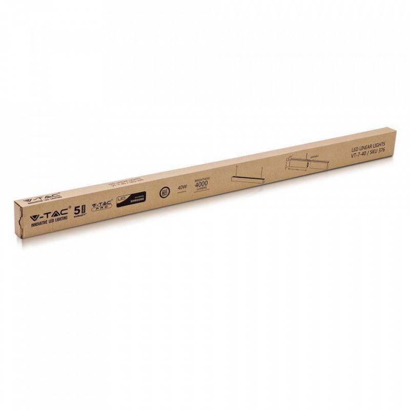 Oprawa V-TAC LED Linear SAMSUNG CHIP 40W Do łączenia Zwieszana Biała VT-7-40-W 4000K 3200lm 120cm 5 Lat Gwarancji