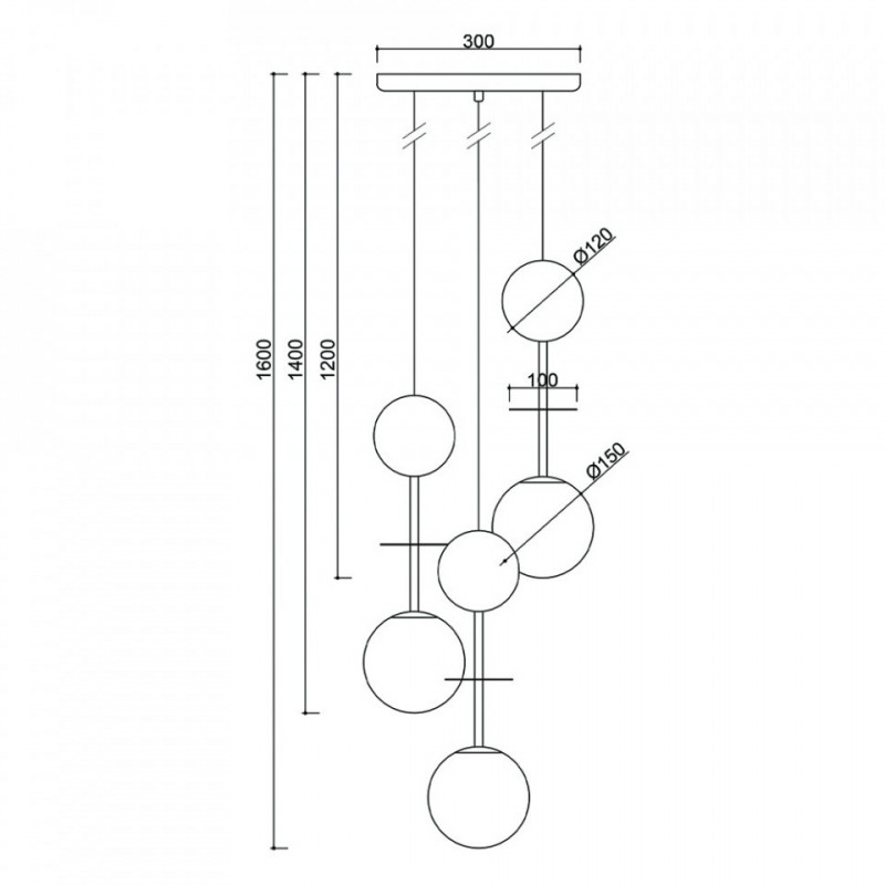 OIO A 3P czarna potrójna lampa sufitowa / plafon