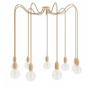 Drewniana lampa wisząca Loft Multi Eco Line X9 TYP A KOLOROWE KABLE