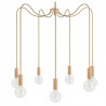 Drewniana lampa wisząca Loft Multi Eco Line X7 TYP B KOLOROWE KABLE