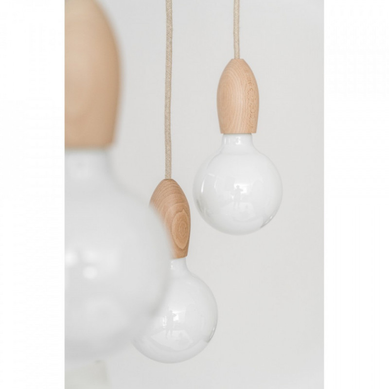 Drewniana lampa wisząca Loft Multi Eco Line X7 TYP A KOLOROWE KABLE