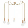 Drewniana lampa wisząca Loft Multi Eco Line X5 TYP B KOLOROWE KABLE