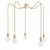 Drewniana lampa wisząca Loft Multi Eco Line X5 TYP A KOLOROWE KABLE