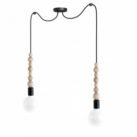 Lampa pająk Loft Sfarer 2 czarna lampa wisząca KOLOROWE KABLE